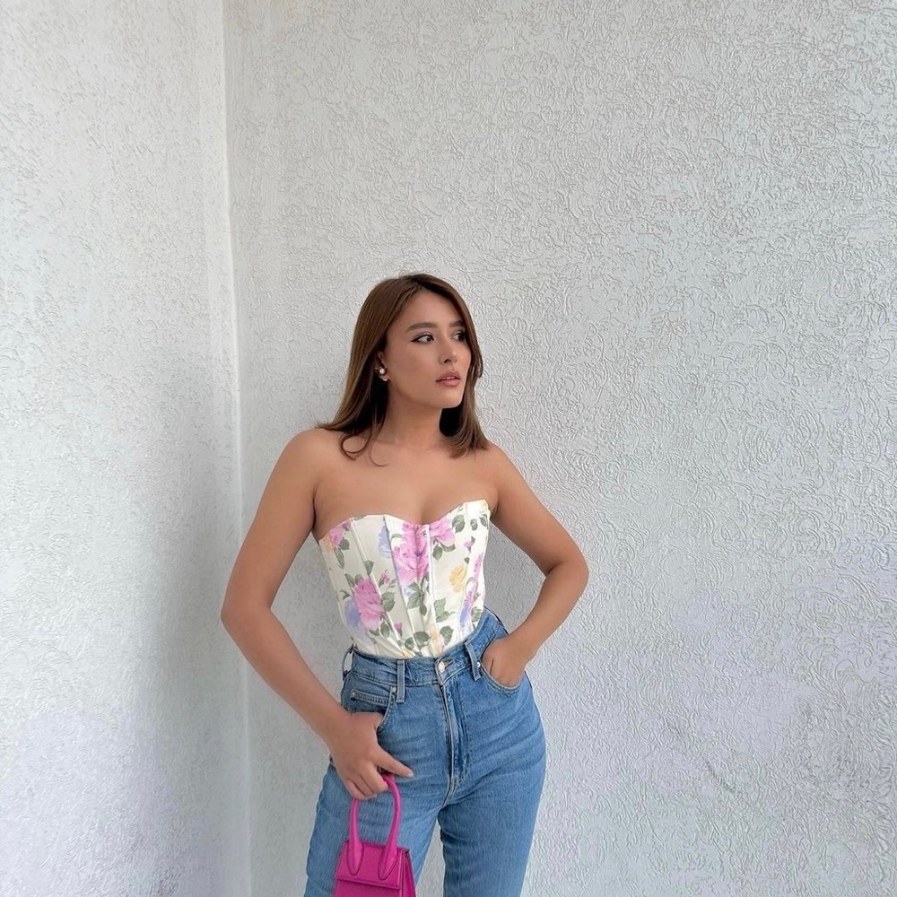 NWT zara floral corset